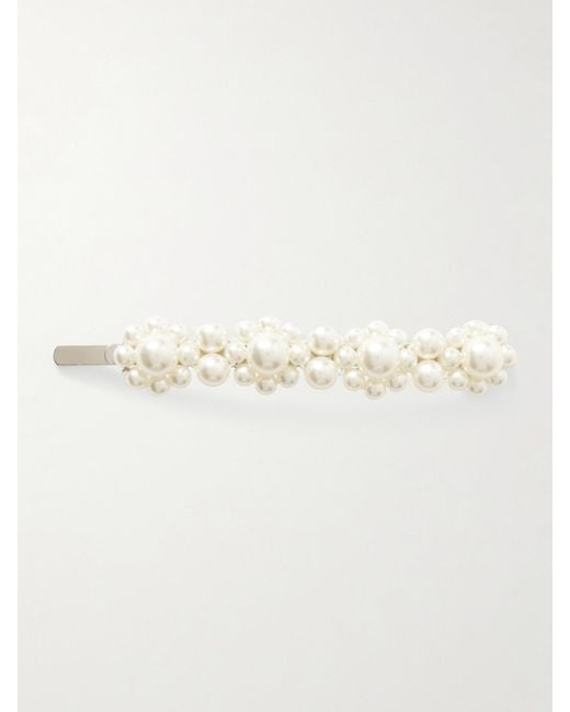 Simone Rocha Natural Haarspange Mit Silberfarbenen Details Und Kunstperlen