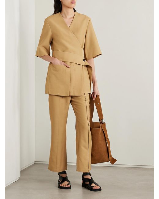 Co. Natural Woven Wrap Top