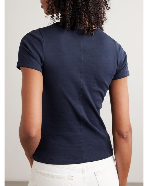Flore Flore Blue Car Ribbed Organic Cotton-Jersey T-Shirt