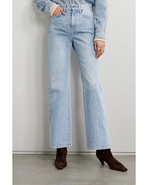 Veronica Beard Blue Crosbie Hoch Sitzende Jeans Mit Weitem Bein
