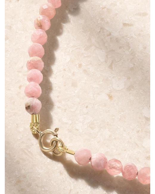 JIA JIA Natural Raindrop 14-Karat, Rhodochrosite And Moonstone Necklace