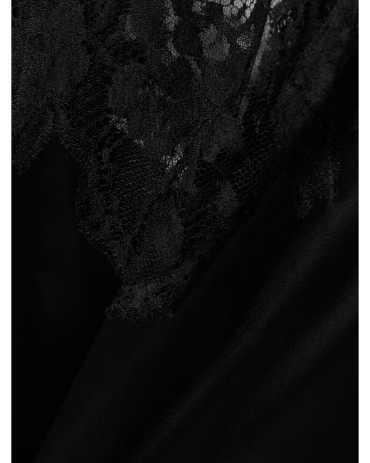 Dolce & Gabbana Black Lace-Trimmed Satin Mini Dress