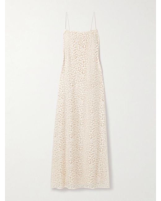 STAUD Women's White Delfina Organic Cotton-Blend Guipure Lace Maxi Dress -  rajagirimanappuram.com
