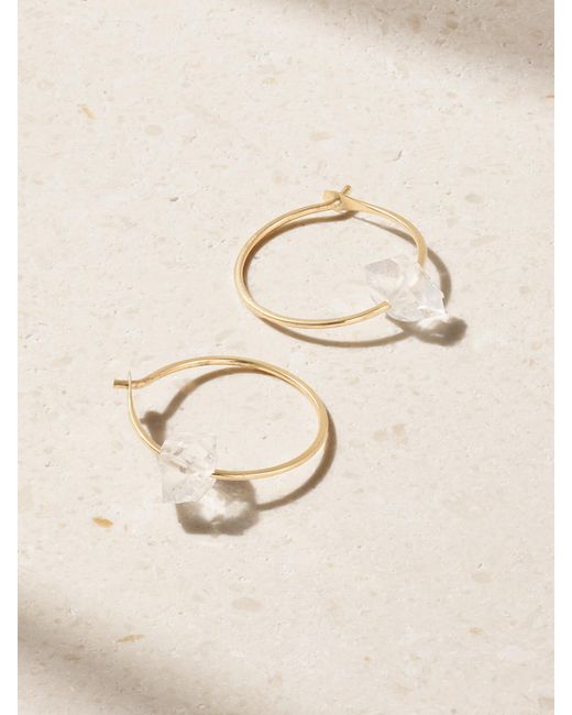 Melissa Joy Manning Natural 14-Karat Recycled Herkimer Diamond Hoop Earrings