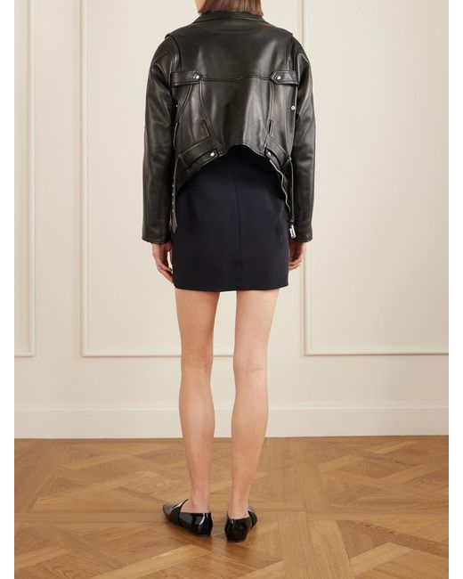 Givenchy Black Asymmetric Paneled Leather Jacket