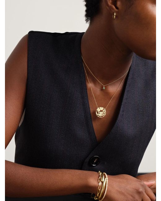 Jennifer Meyer Natural Kette Aus 18 Karat Mit Smaragd