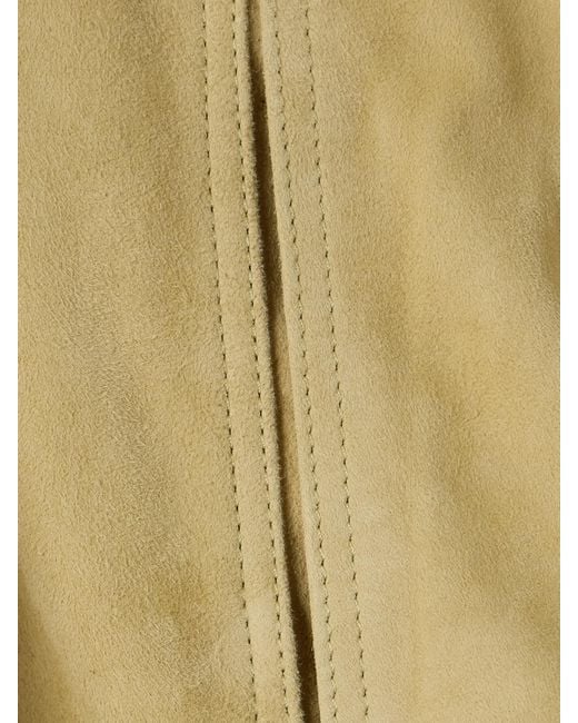 Nour Hammour Yellow Dalma Suede Bomber Jacket