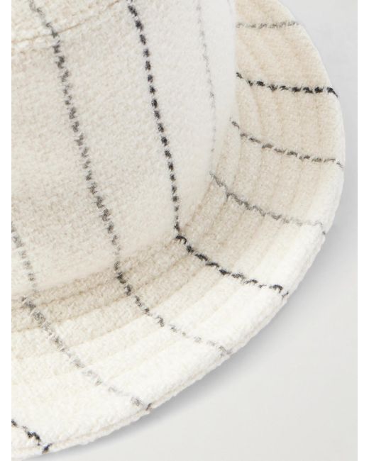 Gabriela Hearst Natural Kiran Striped Cashmere And Wool-Blend Bucket Hat