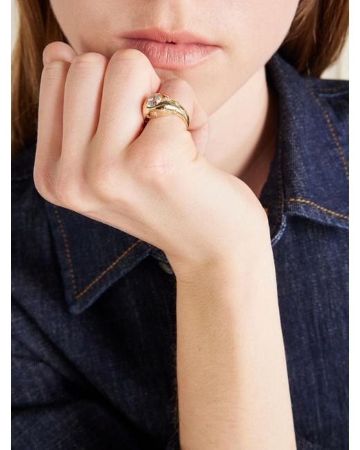 Marlo Laz Natural Disco 14-Karat Diamond Ring