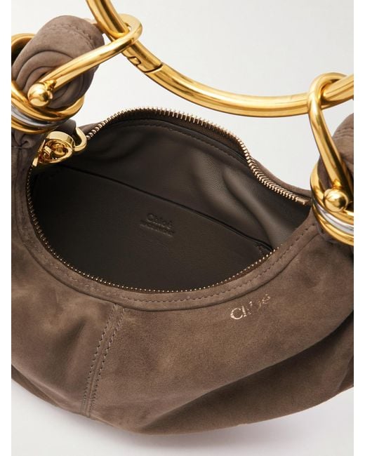 Sac À Main En Daim À Finitions En Cuir Bracelet Small Chloé en coloris Natural