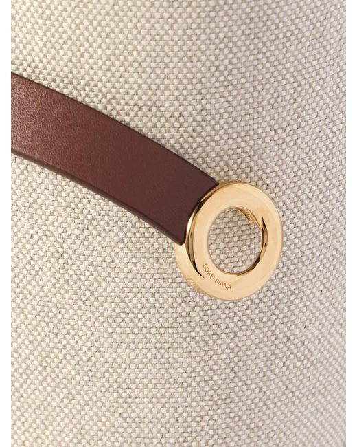 Loro Piana Natural Ghiera Small Leather-Trimmed Canvas Tote