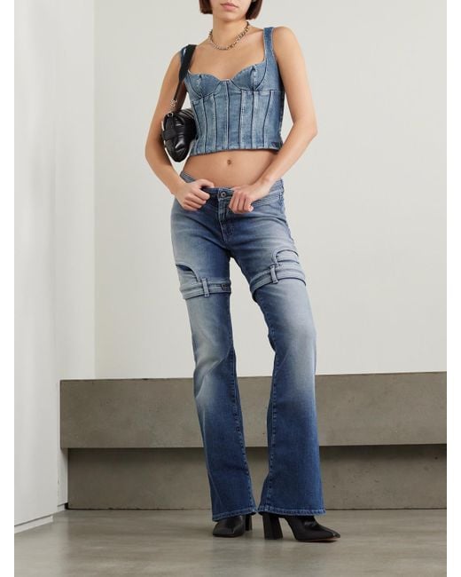 Stretch denim best sale top