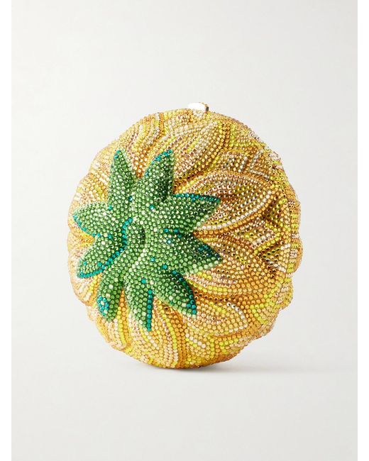 Judith Leiber Metallic Sunflower Crystal-Embellished-Tone Clutch