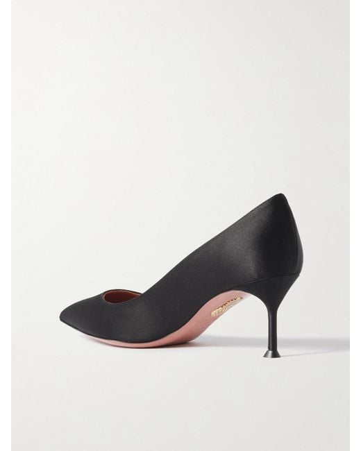 Aquazzura Black Purist 65 Satin Point-Toe Pumps
