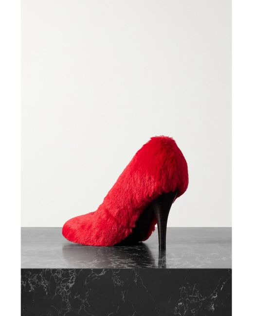 Stella McCartney Red Pumps Aus Faux Fur