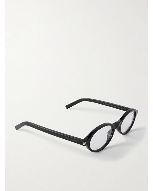 Saint Laurent Black Oval-Frame Acetate Optical Glasses