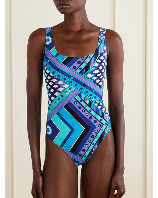 Emilio Pucci Blue Printed One-Piece