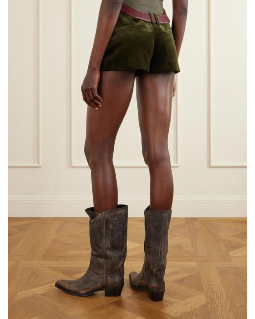 Jean Paul Gaultier Black Cut-Out Cotton-Corduroy Shorts