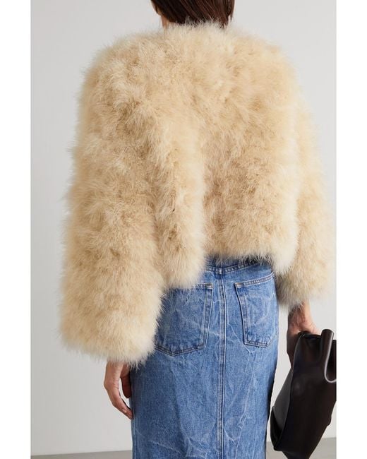 Dries Van Noten Natural Feathered Wool-Jersey Jacket