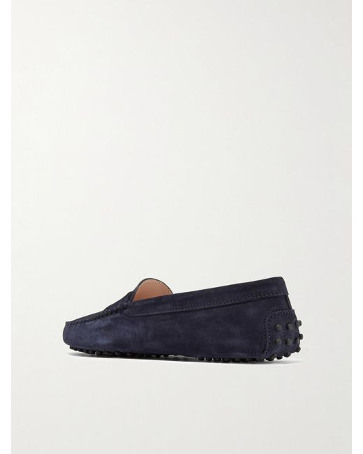 Tod's Blue Gommini Suede Loafers