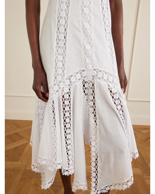 Charo Ruiz White Blossel Cotton-Blend Maxi Dress