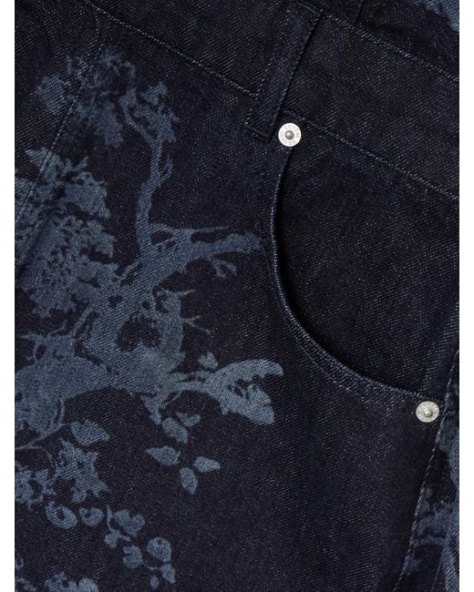 Erdem Blue Midikleid Aus Bedrucktem Denim