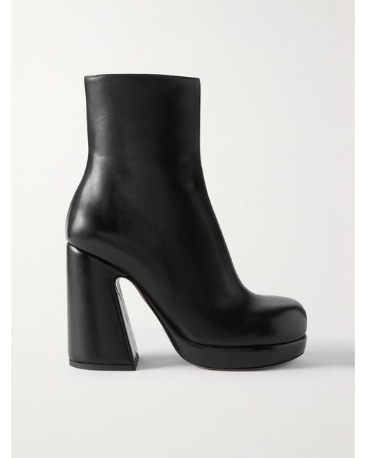 Proenza Schouler Black Forma Leather Platform Ankle Boots