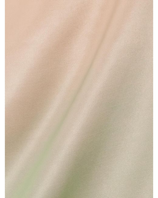 Jil Sander Green Dégradé-Satin Midi Skirt