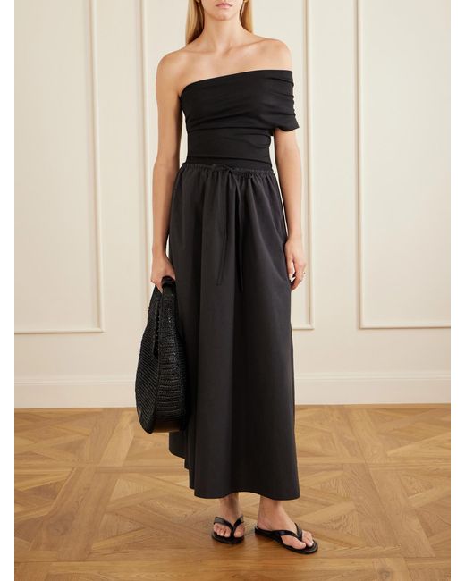 Matteau Blue Organic Cotton-Poplin Midi Skirt