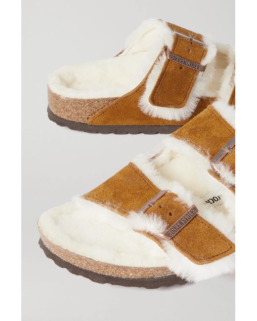 Birkenstock Arizona Shearling Sandals Size 36 US 5 Mink Suede NWT