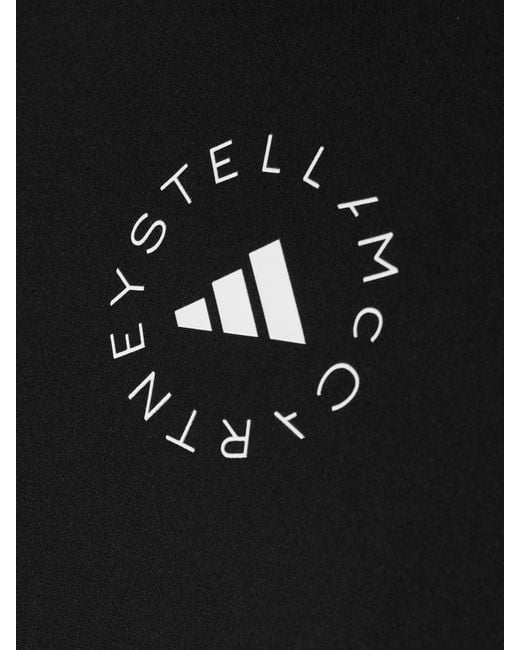 Adidas By Stella McCartney Black Truestrength Verkürztes Oberteil Mit Print Und Cut-Out