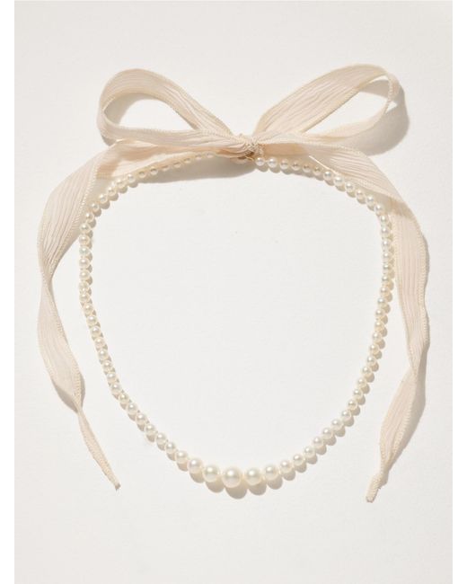 Mizuki Natural 14-Karat, Silk And Pearl Necklace