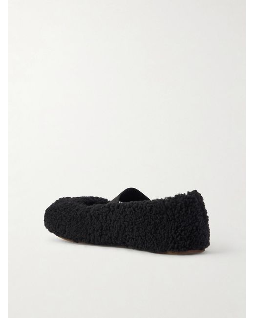 Moon Boot Black Shearling Ballet Flats