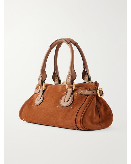 Chloé Brown Paddington Suede Shoulder Bag