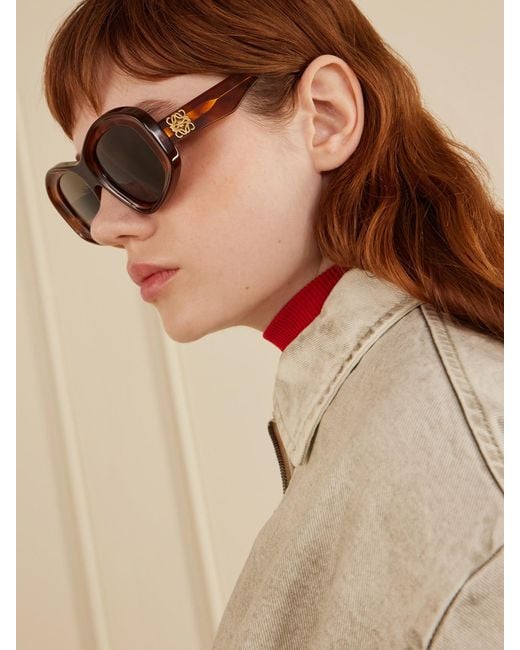 Loewe Multicolor Anagram Round-Frame Acetate Sunglasses