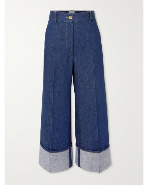 Patou Blue Hoch Sitzende Jeans Mit Weitem Bein Aus Bio-Denim