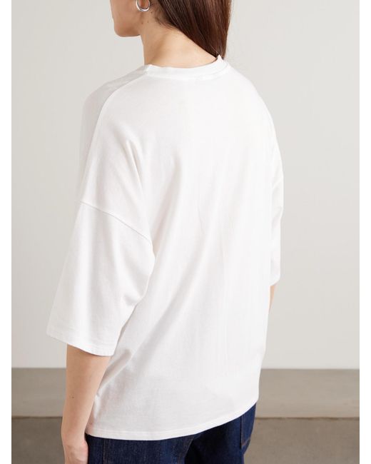 Jamie Haller White The Draped Tee Cotton And Modal-Blend Jersey T-Shirt