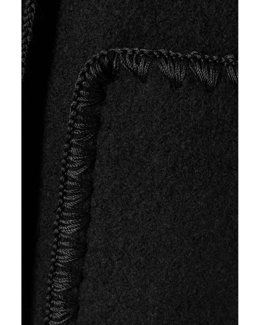 Totême Black Scarf-Effect Wool-Blend Jacket