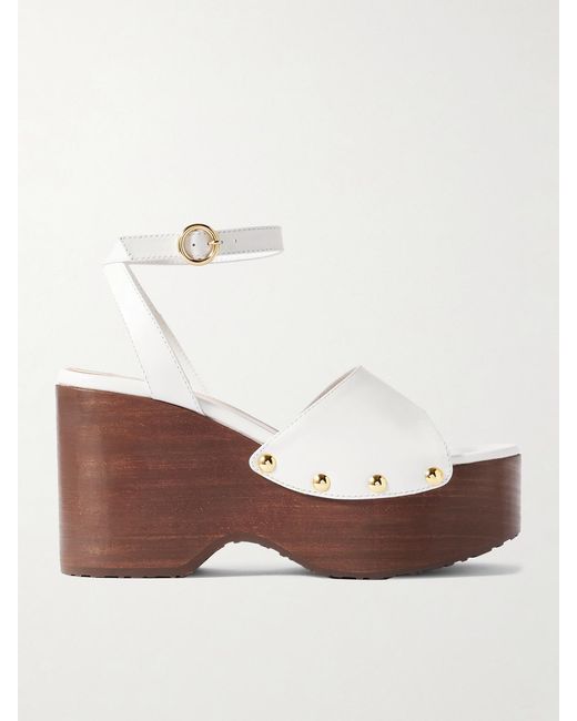 Gianvito Rossi Brown 110 Studded Leather Platform Sandals