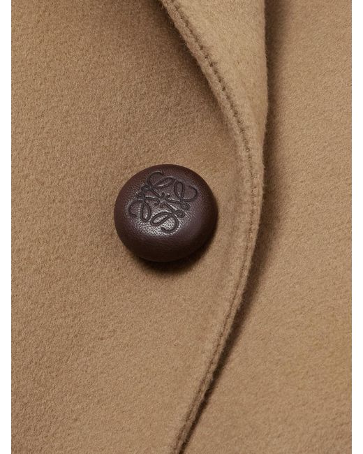 Loewe Natural Double-Breasted Wool Coat