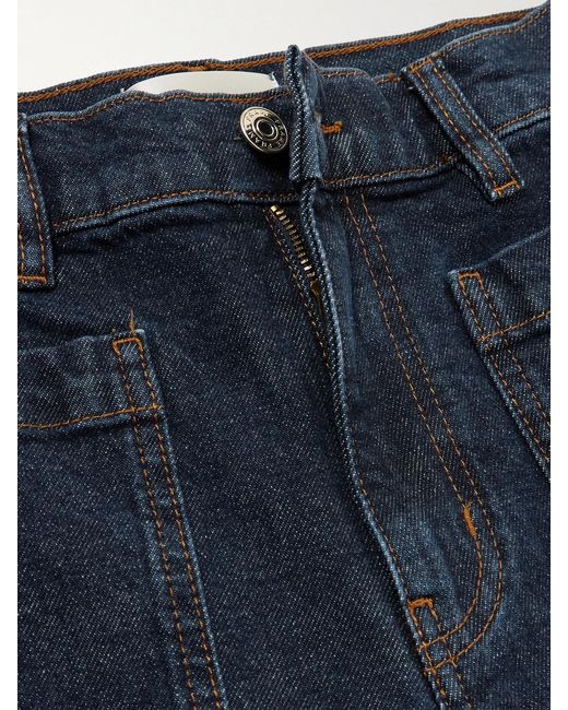 FRAME Blue The Refined High-Rise Wide-Leg Jeans