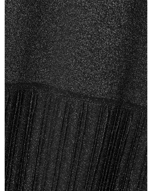 Isabel Marant Gray Guetty Pleated Metallic-Knit Midi Dress
