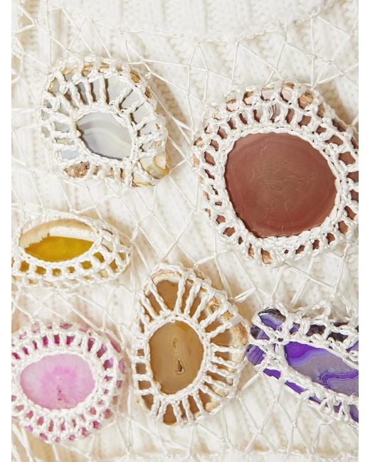 Gabriela Hearst Natural Juana Maxikleid Aus Geripptem Kaschmir Mit Cut-Out Und Verzierungen