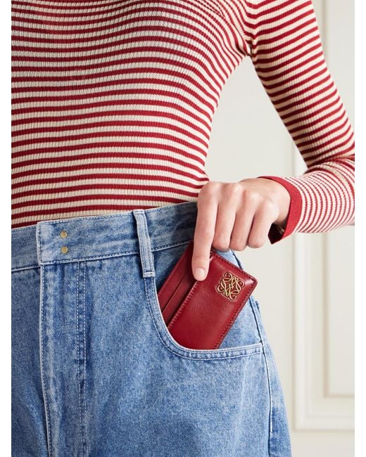 Loewe Red Anagram Kartenetui Aus Leder Mit Verzierung