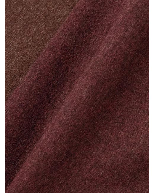 Loro Piana Purple Fringed Two-Tone Cashmere Scarf