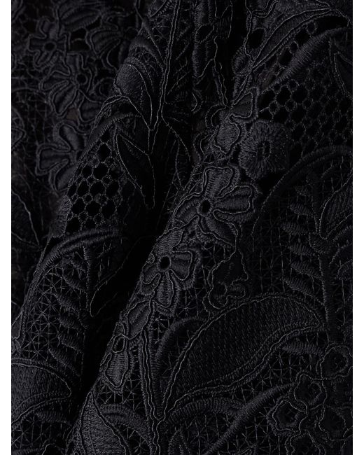 Oscar de la Renta Black Corded Lace Gown