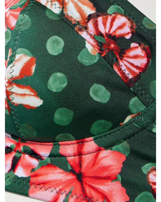 Ulla Johnson Green Zahara Printed Underwired Bikini Top