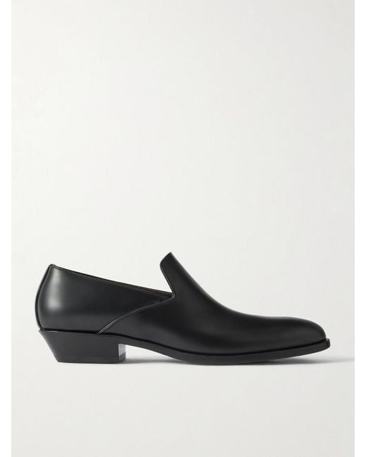 The Row Black Western Loafers Aus Leder