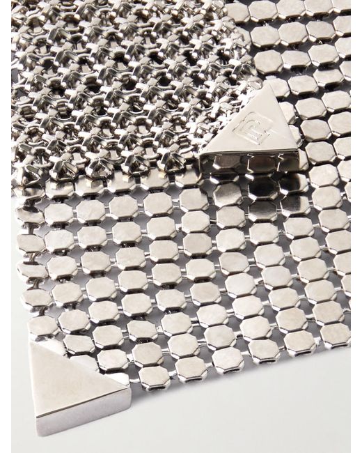 Rabanne White Pixel Flow-Tone Earrings