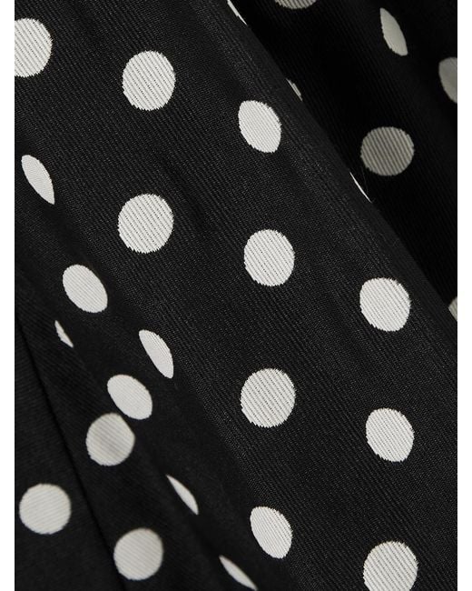 Erdem Black Penelope Belted Polka-Dot Taffeta-Faille Midi Dress